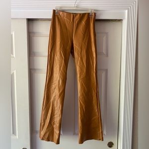 Forever21 Brown leather flare pants